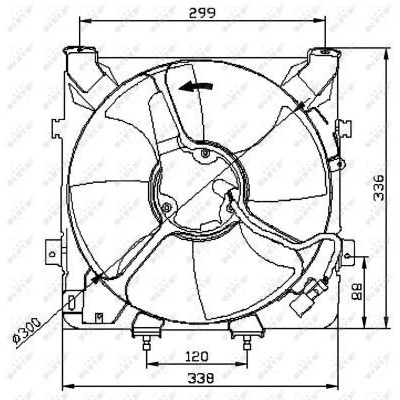 Billede af NRF 47041 Køleventilator 295 12 140 med kølerventilatorramme (karm) HONDA: CIVIC 6 Hatchback