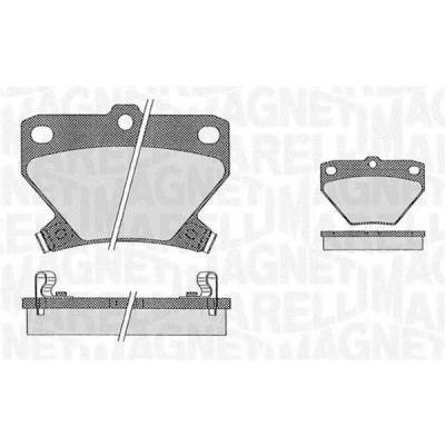 Billede af MAGNETI MARELLI 363916060593 Bremseklodser med akustisk advarsel for slid TOYOTA: Corolla IX Hatchback, Yaris I Station Wagon