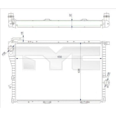 Billede af TYC 703 0005 R Radiator 650 427 32 Mekanisk fuget køleripper BMW: 5 Sedan, Touring, 7