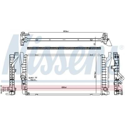 Billede af NISSENS 606385 Radiator Aluminium 680 350 22 Loddet køleripper