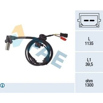 Billede af FAE 78085 ABS Sensor foraksel Induktiv 2 1135 AUDI: A6 C5 Sedan, C4 Sedan