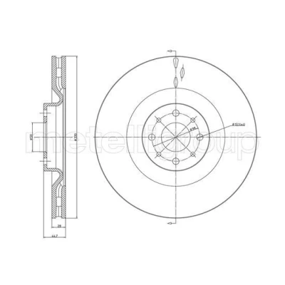 Billede af METELLI Bremseskive 330,0mm 28,0mm 4 ventileret 23 1319C 51827474 Bremseskiver, Skivebremser