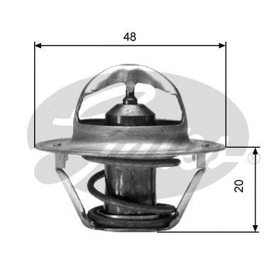 Billede af GATES TH00391G2 Termostat 91 med pakninger uden hus VOLKSWAGEN: GOLF 2, 1 Cabriolet,