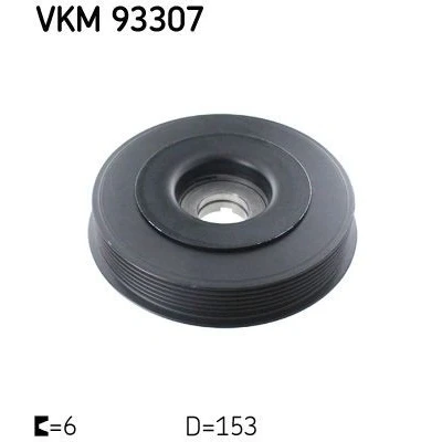 Billede af SKF VKM 93307 Remskive Krumtapaksel 153 6 CITROËN: C1 I, C4 I Hatchback, PEUGEOT: 407 SW, 307 Stationcar, VOLVO: V50