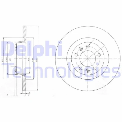 Billede af DELPHI BG4085 Bremseskiver 290 14 5 fuldstændigt olieret ubehandlet uden hjullejer, ABS sensorring PEUGEOT: Expert II Van, Tepee