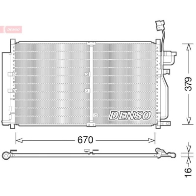 Billede af DENSO DCN15003 Kondensator med tørrer R 134a CHEVROLET: Captiva