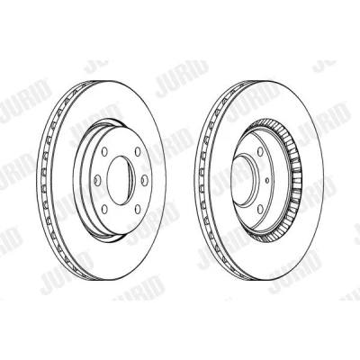 Billede af JURID 562734JC Bremseskiver 280 26 4 114,3 ventileret coatet med skruer HYUNDAI: SONATA 4, Elantra III Hatchback
