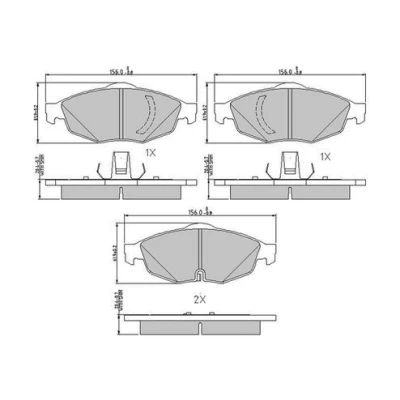 Billede af FERODO PREMIER FDB1550 Bremseklodser med akustisk advarsel for slid stempelklips uden tilbehør CHRYSLER: Sebring II Cabriolet