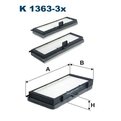 Billede af FILTRON K 1363 3x Kabinefilter Partikelfilter 192 92 33 PEUGEOT: Expert I Van