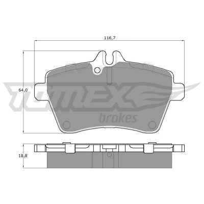 Billede af TOMEX brakes TX 14 56 Bremseklodser foraksel Forberedt til slidindikator MERCEDES BENZ: A klasse, B klasse
