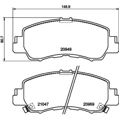 Billede af HELLA 8DB 355 040 521 Bremseklodser med akustisk advarsel for slid MITSUBISHI: Eclipse Cross