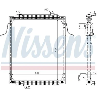 Billede af NISSENS 63789A Radiator Aluminium 810 689 40 med ramme Loddet køleripper