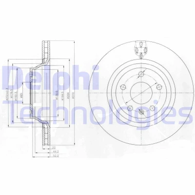 Billede af DELPHI BG4090 Bremseskiver 310 22 5 ventileret olieret ubehandlet uden hjullejer, ABS sensorring AUDI: A3 Hatchback, TT Coupe