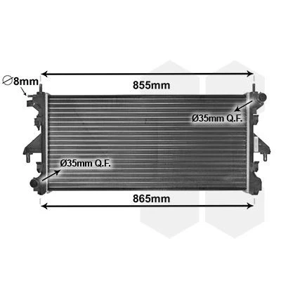 Billede af VAN WEZEL 40002308 Radiator Aluminium 780 375 34 Mekanisk fuget køleripper FIAT: Ducato III Ladvogn / Chassis, PEUGEOT: Boxer Bus