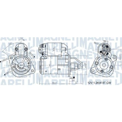 Billede af MAGNETI MARELLI 063721465010 Starter 12 1,1 8 KIA: cee‘d I Stationcar, II Sportswagon, Sportage III, HYUNDAI: i20 Hatchback, i30 Hatchback