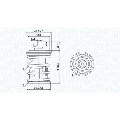 Billede af MAGNETI MARELLI 352317005090 Termostat 105 VOLKSWAGEN: Polo V Hatchback, Sharan II, Golf 7 Variant, SEAT: Ibiza 4 Sportcoupe,