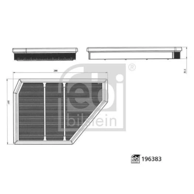 Billede af FEBI BILSTEIN 196383 Luftfilter 35,5mm 197mm 288mm Filterindsats