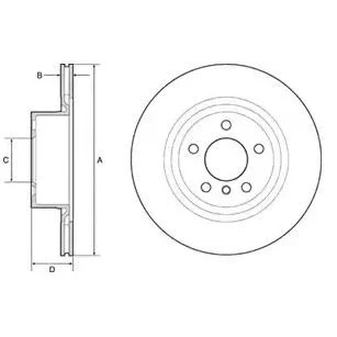 Billede af DELPHI BG4644C Bremseskiver 330 20 5 ventileret coatet højkarboniseret uden hjullejer, ABS sensorring BMW: X3