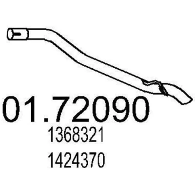Billede af MTS 01.72090 Udstødningsrør 760 bag til bagerste lydpotte FORD: Focus C Max, 2