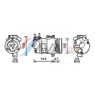 Billede af PRASCO BWAK395 Kompressor CSV613C R 134a BMW: 3 Touring, Z4 Roadster, Sedan
