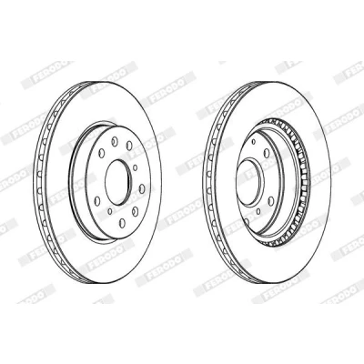 Billede af FERODO PREMIER DDF1620C Bremseskiver 280 22 5 114,3 ventileret coatet med skruer SUZUKI: Vitara IV SUV, SX4 I Hatchback, Sedan