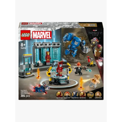 Billede af LEGO Super Heroes 76315 Iron Mans laboratorium: Dragtgalleriet