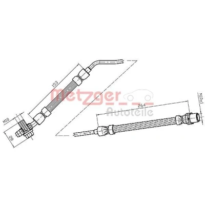 Billede af METZGER 4116216 Bremseslange 153, 264 BMW: X5