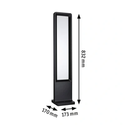 Billede af Paulmann LED gadelampe Reana, antracit, 83 cm metal IP44
