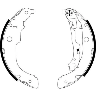 Billede af TEXTAR 91067200 Bremsebakker 228 42 med håndbremsegreb PEUGEOT: 208 I Hatchback, 207 CITROËN: C3 II, DS3 Hatchback