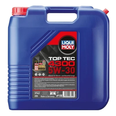 Billede af Liqui Moly Top Tec 4300 5W 30 20l Motorolie 3742 PEUGEOT: 208 I Hatchback, 107 207 MERCEDES BENZ: C klasse T modell