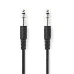 Billede af Stereo Audio kabel 6.35 mm Hanstik Nikkelplateret 2.00 m Runde Sort Label