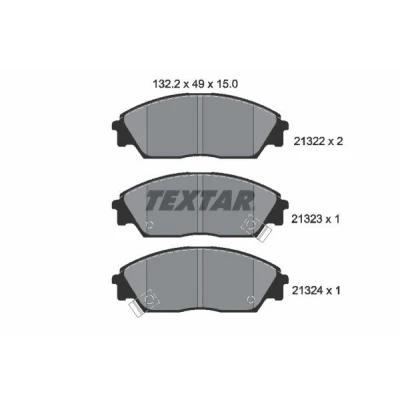 Billede af TEXTAR 2132201 Bremseklodser med akustisk advarsel for slid HONDA: PRELUDE 3, CRX 2, CIVIC 6 Fastback