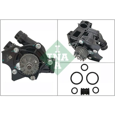 Billede af INA 538 0980 10 Vandpumpe med pakning hus, Metalhus til tandrem hjælpedrevet AUDI: A5 B8 Sportback, A4 Avant, Q5, VOLKSWAGEN: Passat B7 Variant