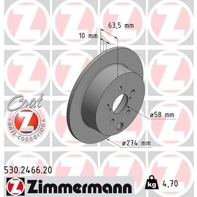 Billede af Bremseskive ZIMMERMANN 530.2466.20