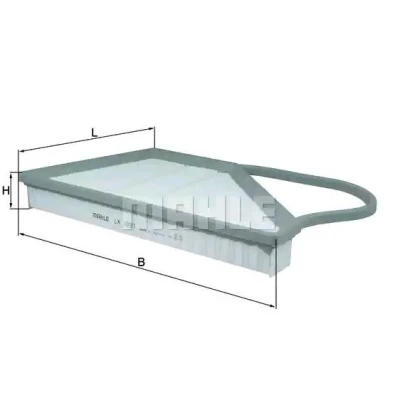 Billede af MAHLE ORIGINAL LX 1091 Luftfilter 43,3 349 186,2, 186,2 Filterindsats BENTLEY: Continental GT