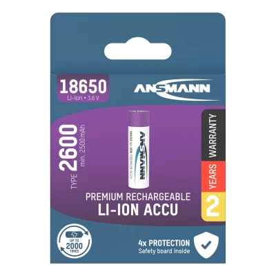 Billede af Ansmann Li Ion 18650 2600mAh 3,6V Battery 9,36Wh 1307 0000