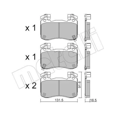 Billede af METELLI 22 1306 0 Bremseklodser med akustisk advarsel for slid