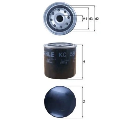 Billede af MAHLE ORIGINAL KC 59 Brændstoffilter Påskruet filter MITSUBISHI: Canter 6.Generation, MAZDA: E Serie III Ladvogn / Chassis
