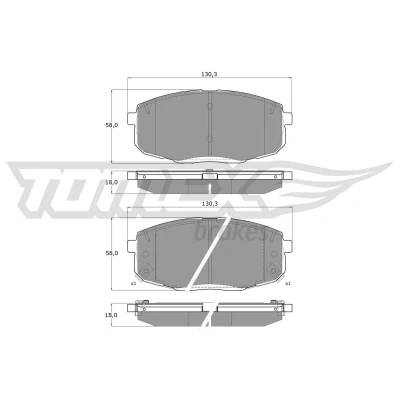 Billede af TOMEX brakes TX 14 991 Bremseklodser foraksel med akustisk advarsel for slid HYUNDAI: Kona SUV, Van / KIA: SOUL 2
