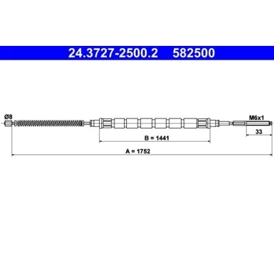 Billede af ATE 24.3727 2500.2 Håndbremsekabel 1752