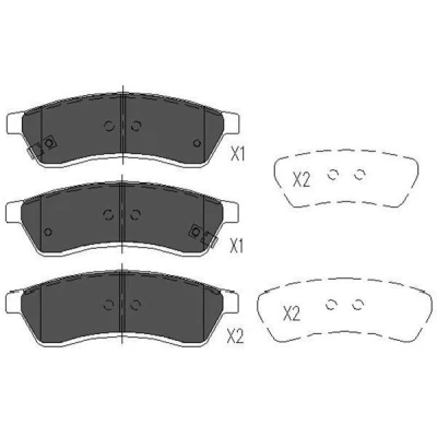Billede af KAVO PARTS KBP 1012 Bremseklodser med akustisk advarsel for slid CHEVROLET: Epica Sedan
