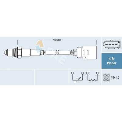 Billede af FAE 77405 Lambdasonde efter katalysator Diagnosesonde sort VOLKSWAGEN: Golf 4, Bora Sedan, 4 Variant, SKODA: Octavia I Hatchback, 1 Combi
