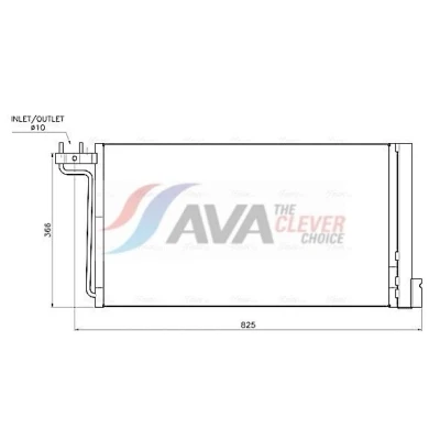 Billede af AVA COOLING SYSTEMS FD5705D Kondensator med tørrer Aluminium 722mm R134a FORD: FOCUS 3, C Max 2, Grand