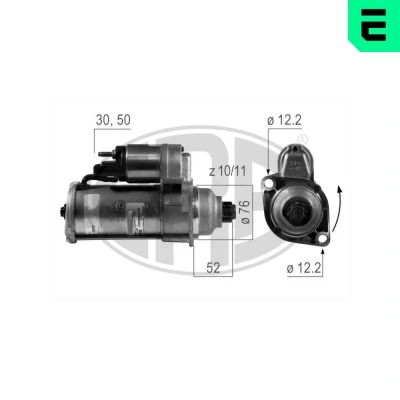 Billede af ERA 220180A Starter 12 2 VOLKSWAGEN: Golf 4, Polo IV Hatchback, 4 Variant, SEAT: Toledo Limousine, SKODA: Fabia 1 Combi, I Hatchback