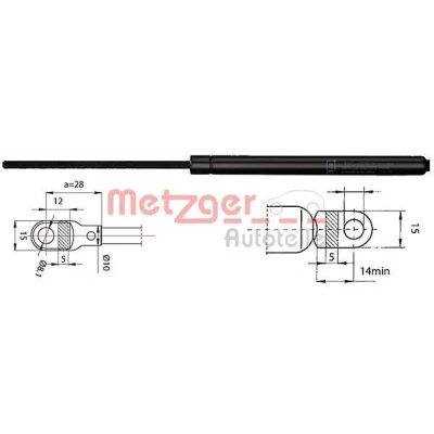 Billede af METZGER 2110213 Gasfjeder Motorhjelm 375 AUDI: Cabriolet B4