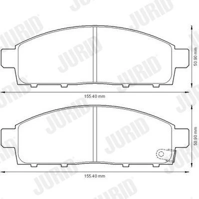 Billede af JURID 572574J Bremseklodser med akustisk advarsel for slid MITSUBISHI: L200 / Triton IV Pick up, Ladvogn Chassis