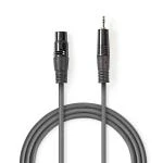 Billede af Balanceret Audio kabel XLR 3 Pin Hanstik 3.5 mm Nikkelplateret 1.50 m Runde PVC Mørkegrå Kartonhylster