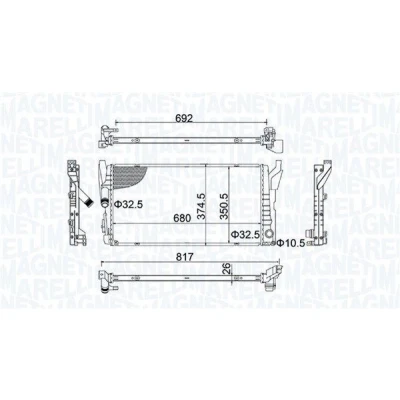 Billede af MAGNETI MARELLI 350213202800 Radiator 680 350,5 26 Loddet køleripper