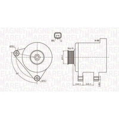 Billede af MAGNETI MARELLI 063731761010 Generator 12V 150A PEUGEOT: 308 I SW, 206 Hatchback, CITROËN: C4 Grand Picasso, Hatchback
