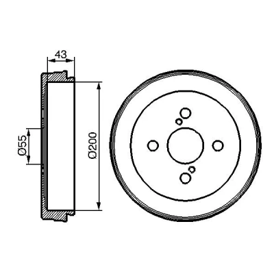 Billede af BOSCH 0 986 477 138 Bremsetromler 233 bagaksel TOYOTA: Yaris I Hatchback, Verso